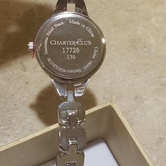 Charter Club Womens Silver-Tone Crystal Watch - Picture 6 of 8